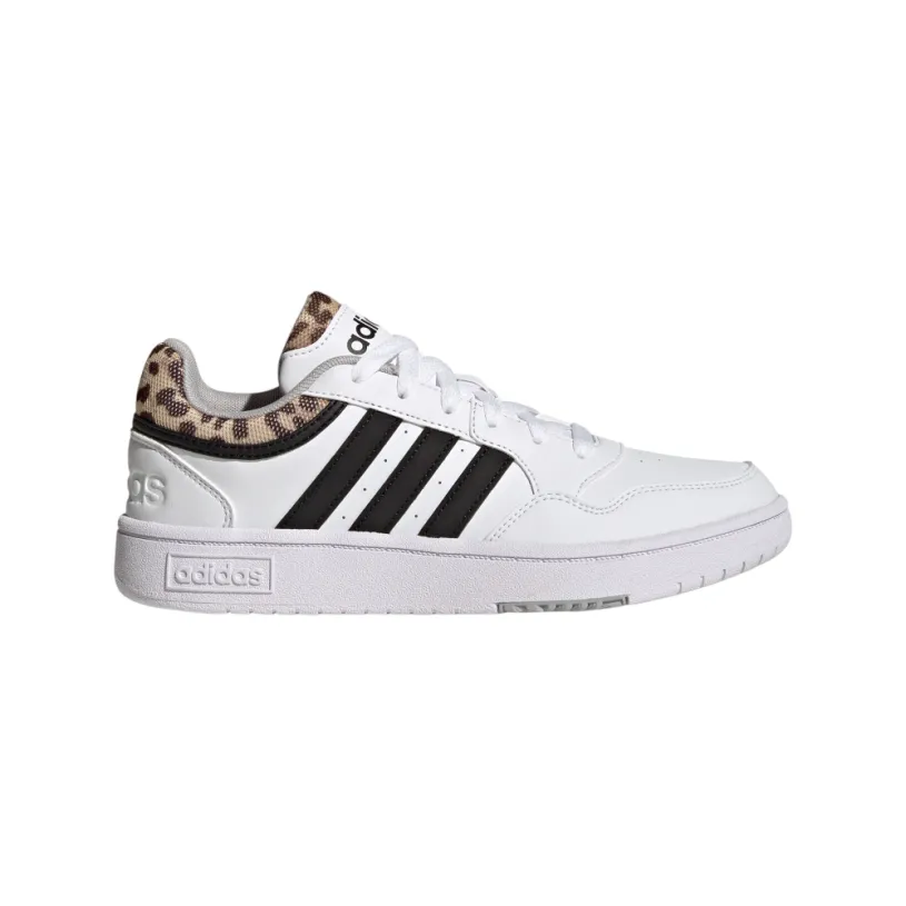 adidas | Womens Hoops 3.0 Leopard Print Lace Up Sneakers