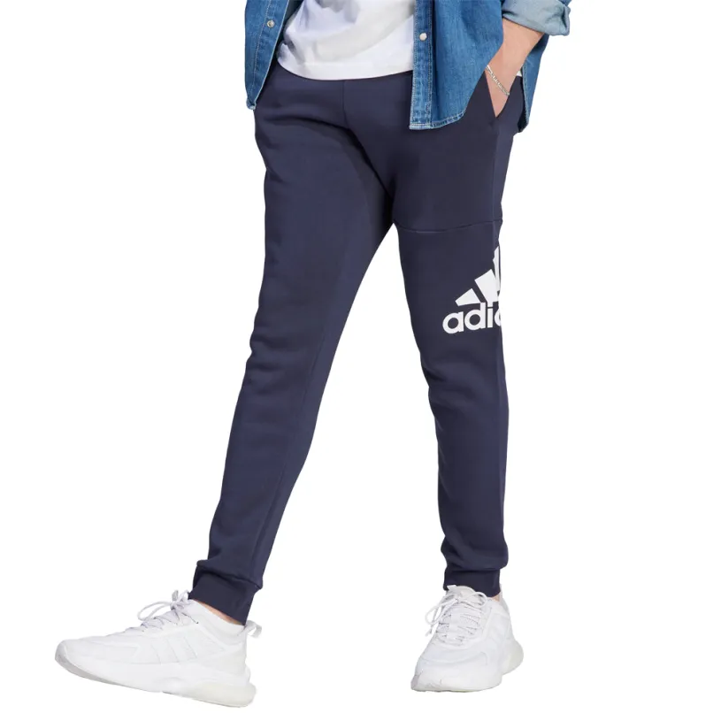 adidas | Mens Essentials Fleece Tapered Cuff Big Logo Joggers
